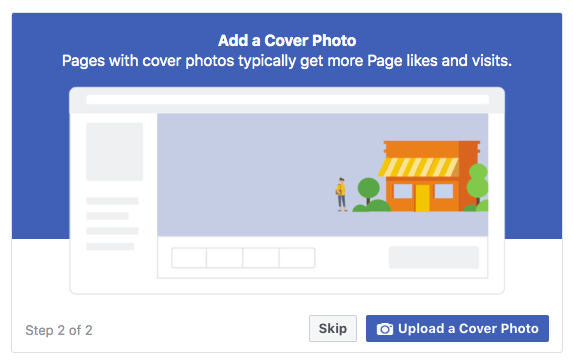 Facebook business page creation upload photos