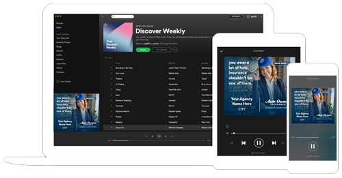 Sample Spotify Ads on Devices